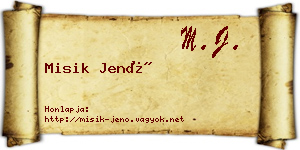 Misik Jenő névjegykártya