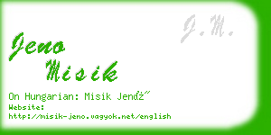 jeno misik business card